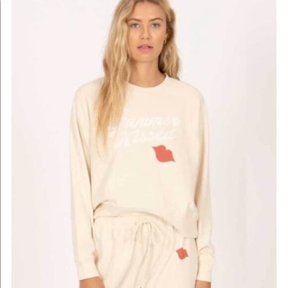 New Amuse Society Summer Kissed Pullover Cream Sweatshirt NWT Size Medium - Picture 3 of 11